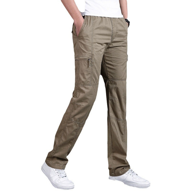 Men's Robust Cargo Work Pants with Pre-shaped Knees, Multi-pockets & Elastic Drawstring Mune Fashion