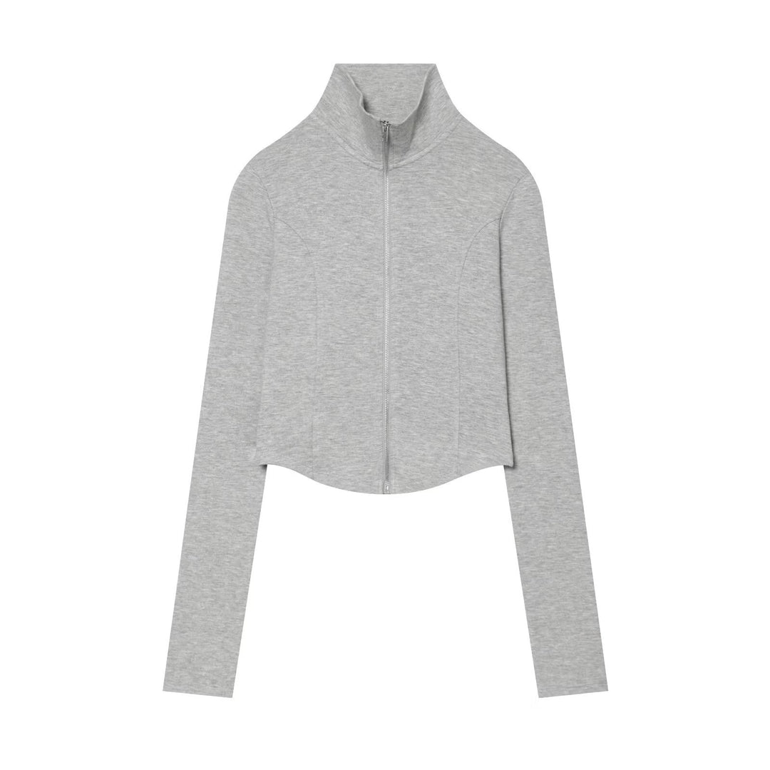 Women Short Cut Zip-Up Set Made of Stretch Jersey Mune Fashion