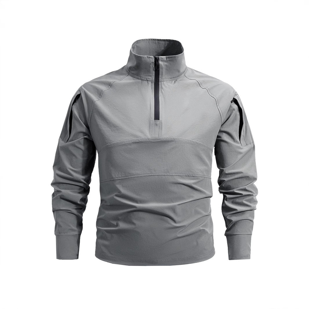 Men's sporty functional jacket with half zipper