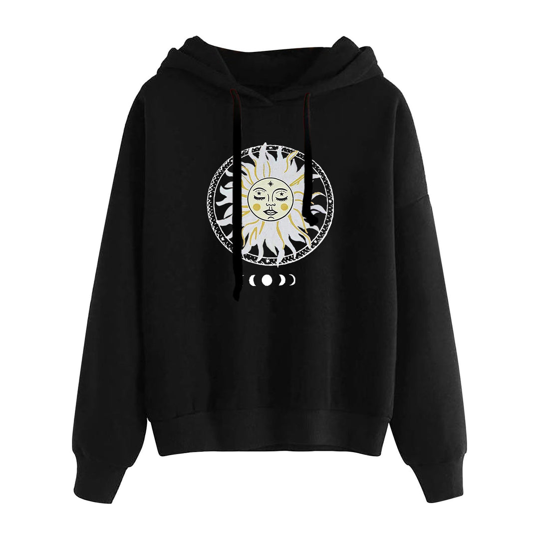 Women's casual oversized hoodie with heart and paw print, drawstring and ribbed cuffs Mune Fashion