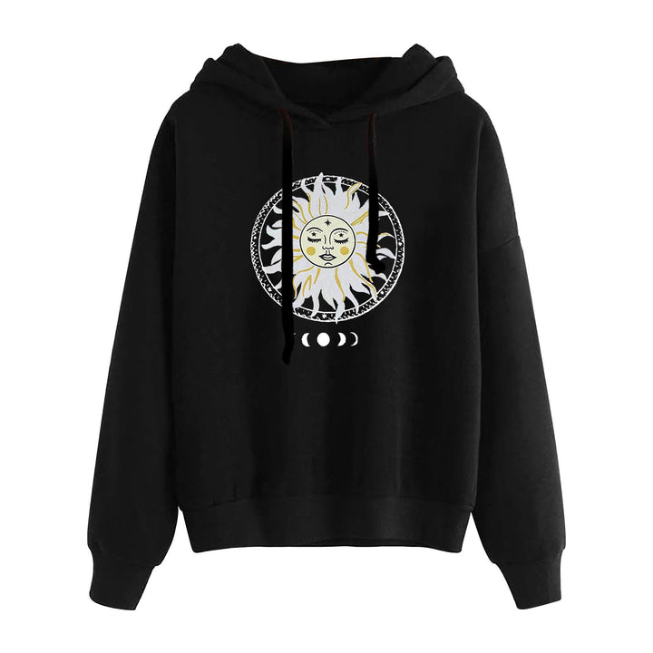 Women's casual oversized hoodie with heart and paw print, drawstring and ribbed cuffs Mune Fashion