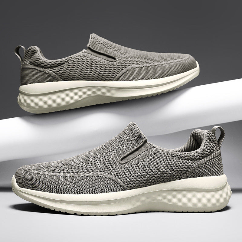 Unisex seamless slip-on sneakers with viscoelastic insole, flexible cushioning sole, and breathable knit upper Mune Fashion