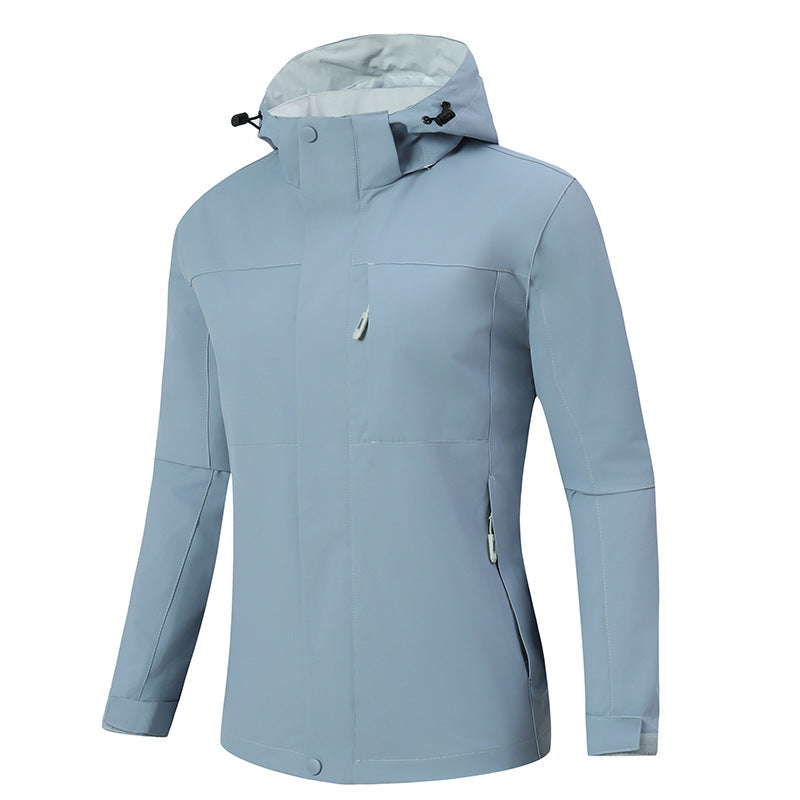 Men's Minimalistic Waterproof Softshell Jacket with Contrast Lining, Adjustable Hood, and Concealed Zippers Mune Fashion