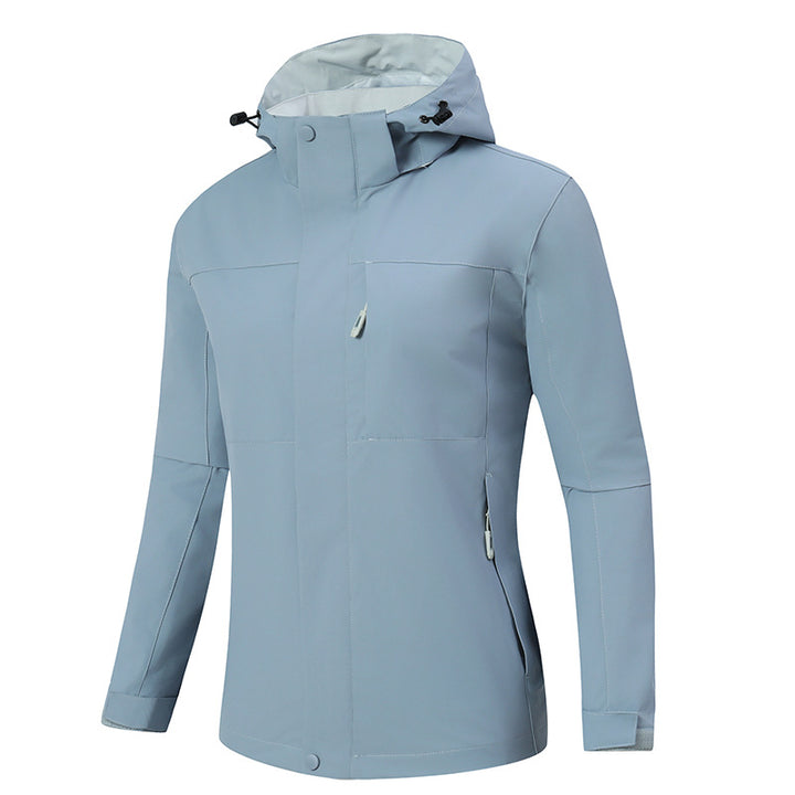 Men's Minimalistic Waterproof Softshell Jacket with Contrast Lining, Adjustable Hood, and Concealed Zippers Mune Fashion