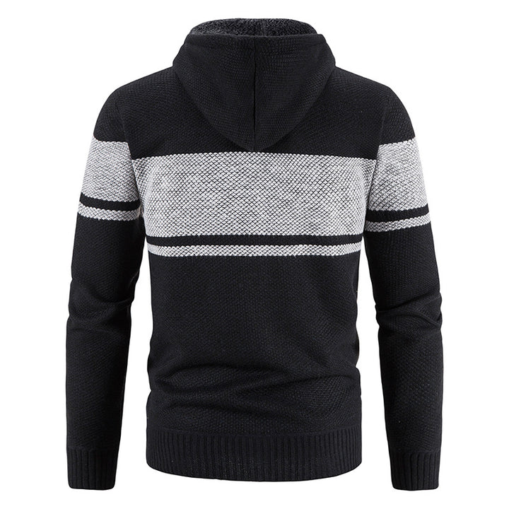 Men's padded knitted hoodie with teddy lining, full zipper and drawstring Mune Fashion