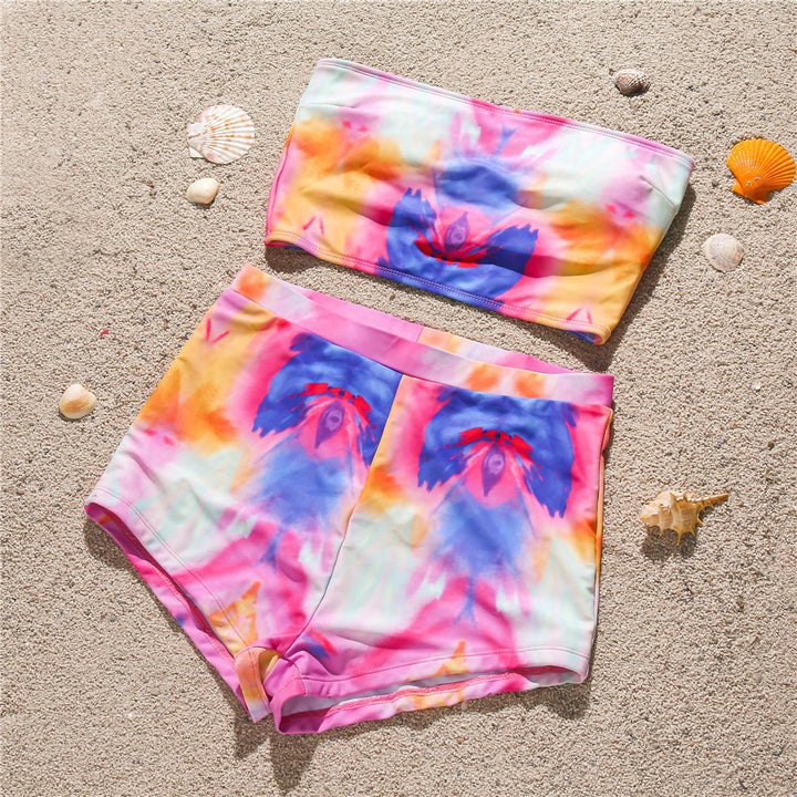 Women's High-Cut Bikini Set with Modern Tie-Dye Design Mune Fashion