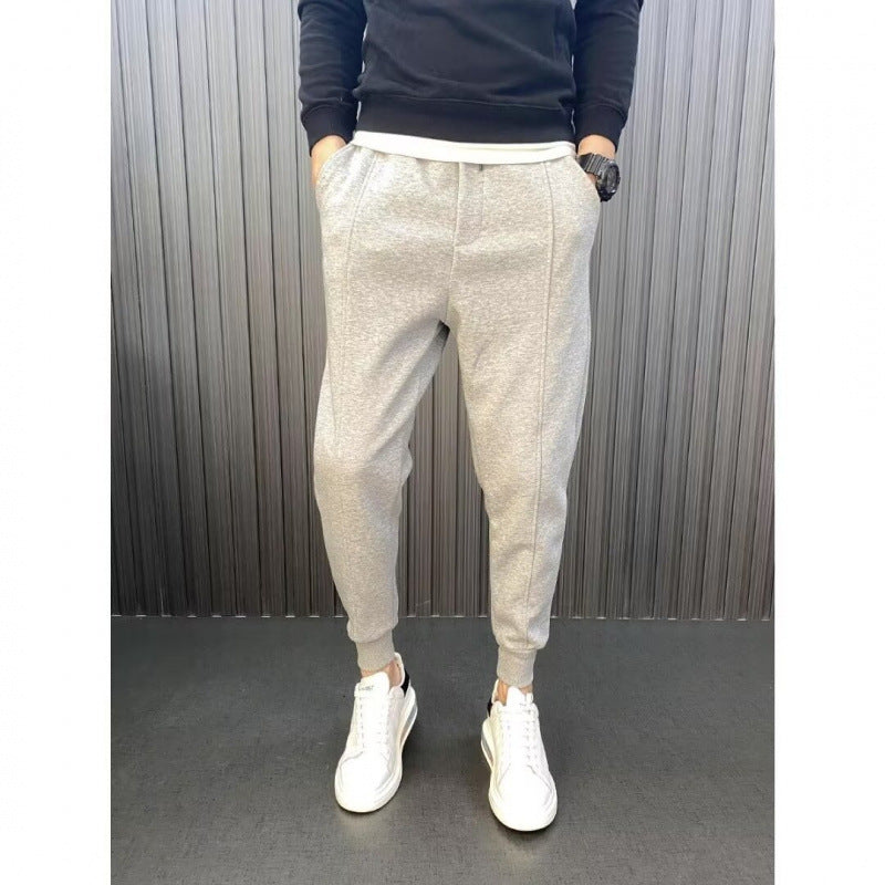 Men's jogging pants with tailored tapered cut, crease and elastic cuffs Mune Fashion