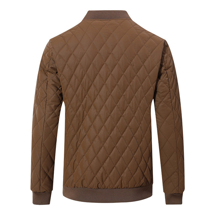 Men's Quilted Bomber Jacket with Diamond Quilting and Arm Pocket Mune Fashion