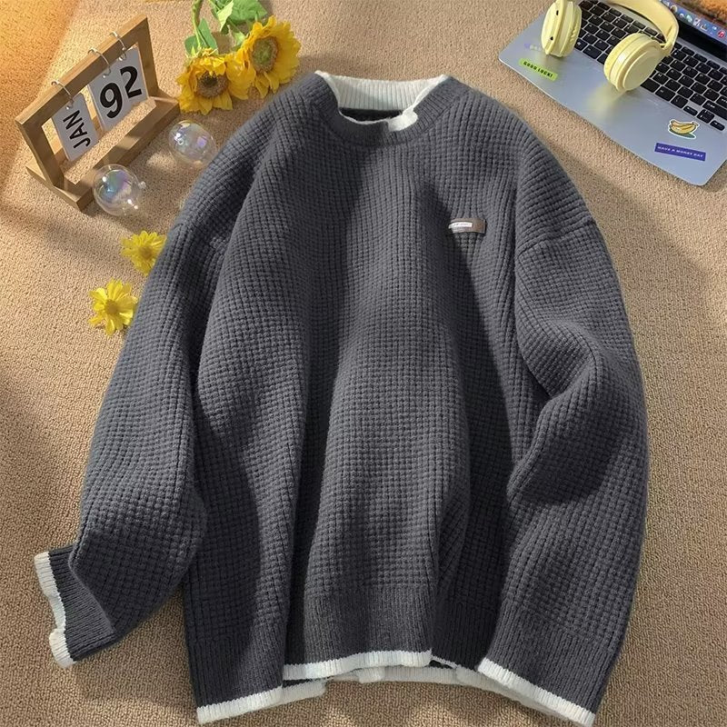 Men's chunky knit pullover with high collar Mune Fashion