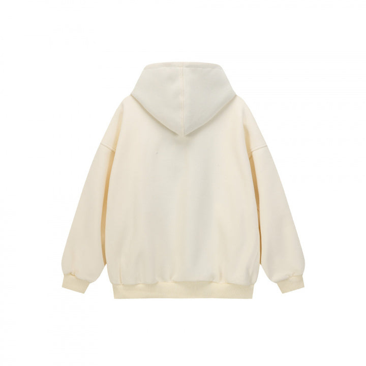 Unisex Oversize Hooded Sweat Jacket with Checked Lining, Full Zip and Ribbed Hem Mune Fashion