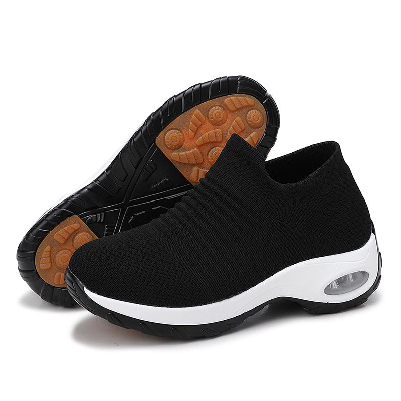 Women's breathable knit slippers with air-cushioned padding Mune Fashion