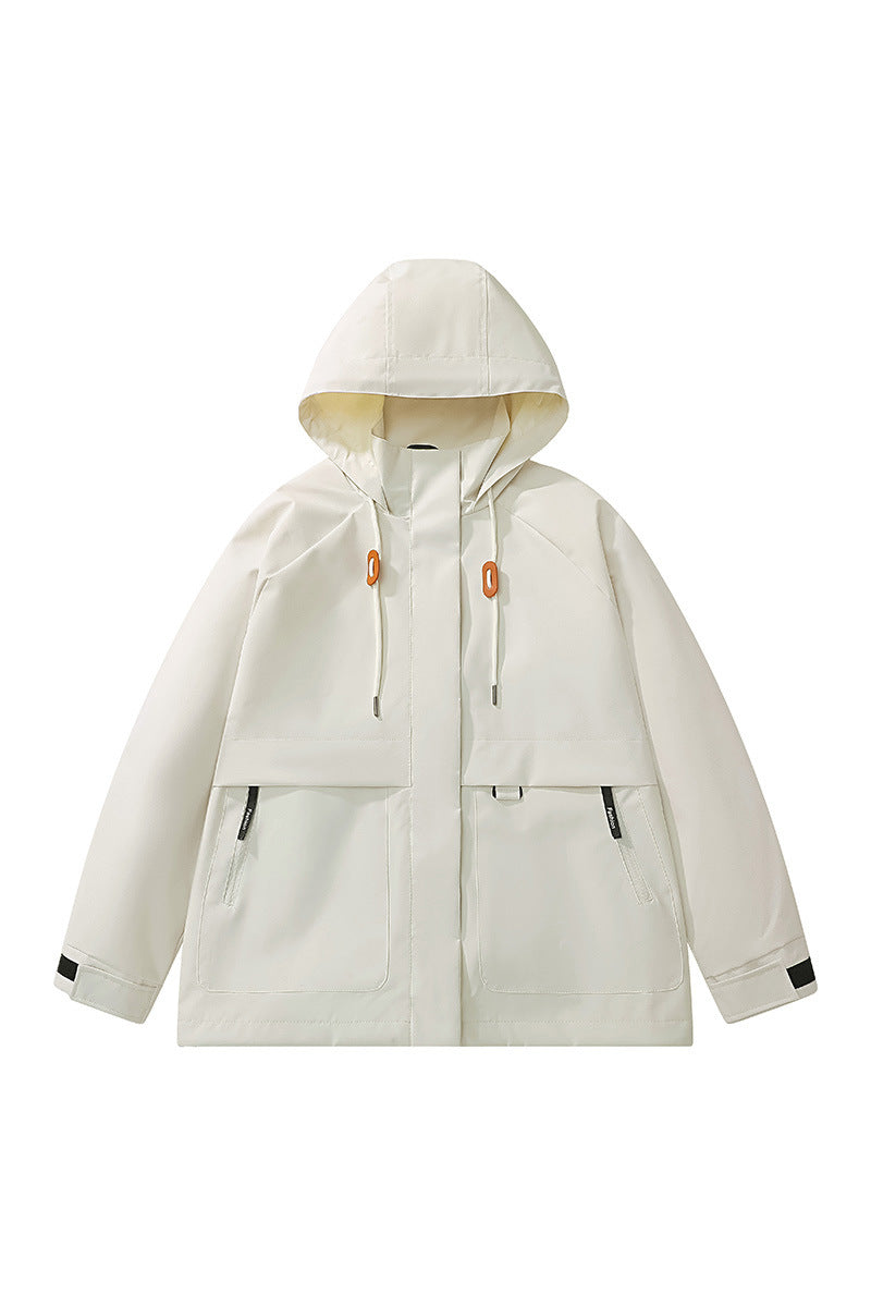 Unisex lightweight wind and water-resistant hooded jacket in minimalist utility style Mune Fashion