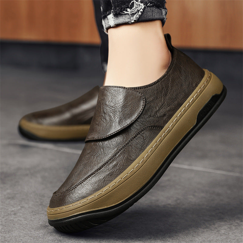 Men's Slip-On Sneaker with Velcro Fastening and Thick Platform Sole Mune Fashion