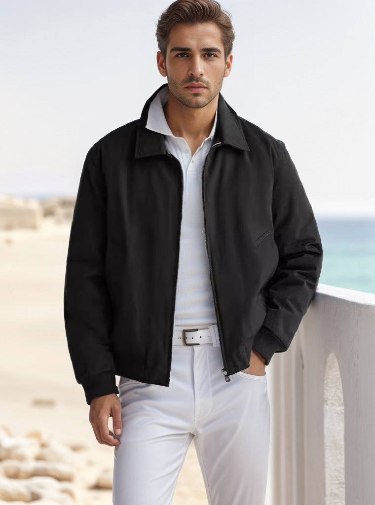 Men's Harrington jacket with zipper, lightly padded and ribbed cuffs Mune Fashion