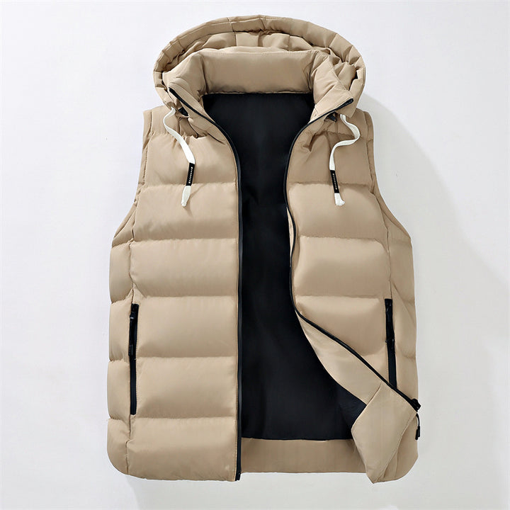Men's quilted vest with hood, wind-resistant microfiber shell and lightweight thermal insulation Mune Fashion