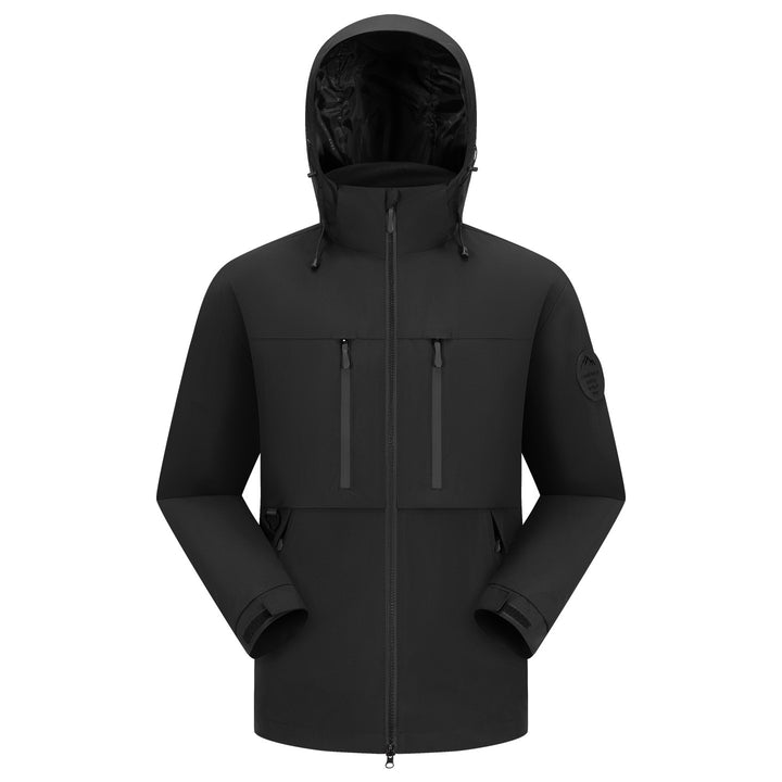 Men's Waterproof Breathable Softshell Outdoor Jacket with Adjustable Hood Mune Fashion