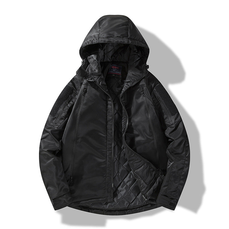 Men's quilted tactical winter jacket with hood and water-repellent outer material Mune Fashion