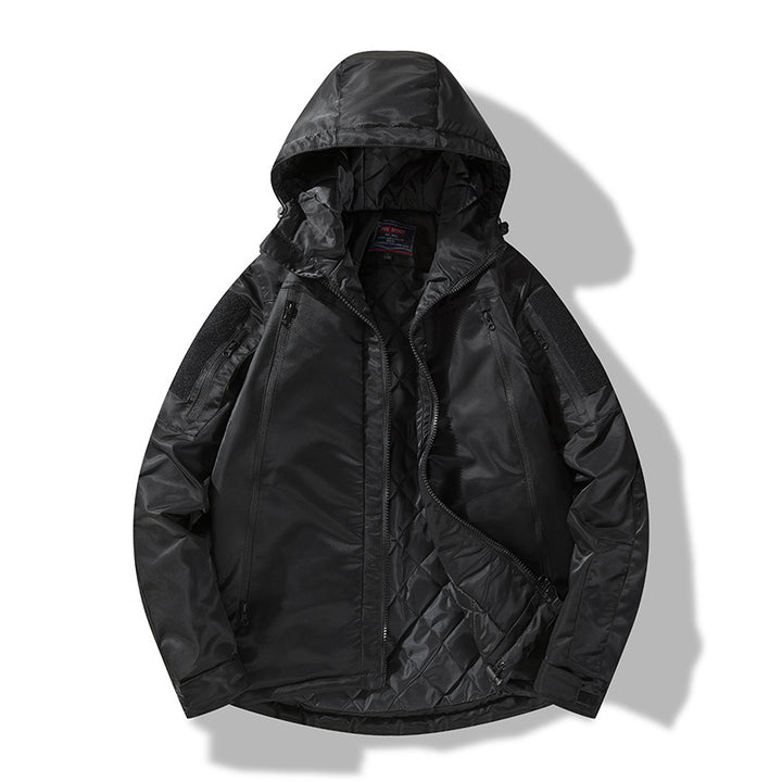 Men's quilted tactical winter jacket with hood and water-repellent outer material Mune Fashion