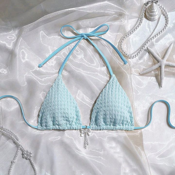 Women Triangle Bikini with Delicate Textures Mune Fashion