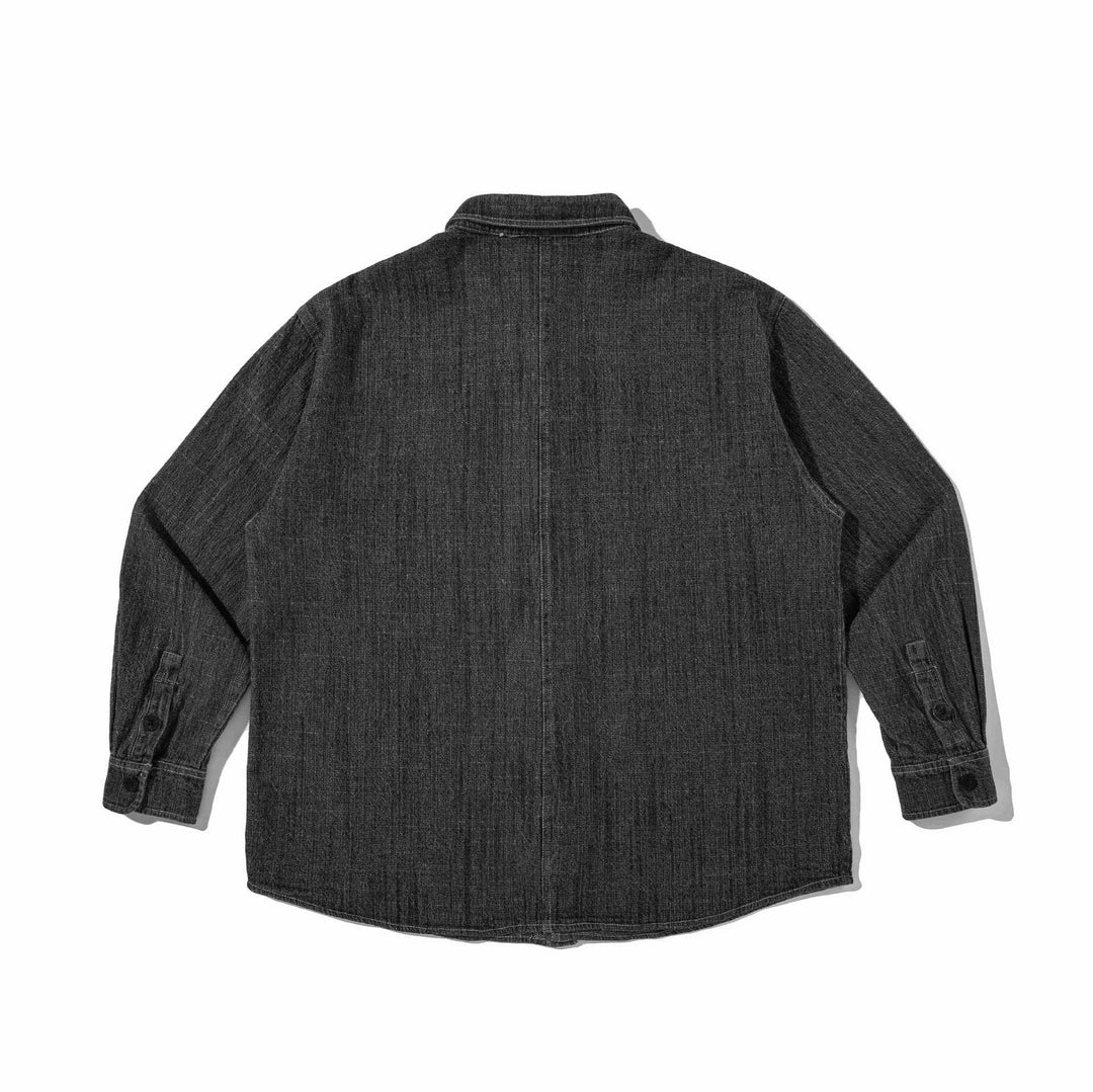 Men's sturdy denim worker overshirt with chest pockets and shirt collar Mune Fashion