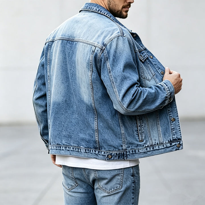 Men's Fashionable Denim Jacket in Vintage Style Mune Fashion