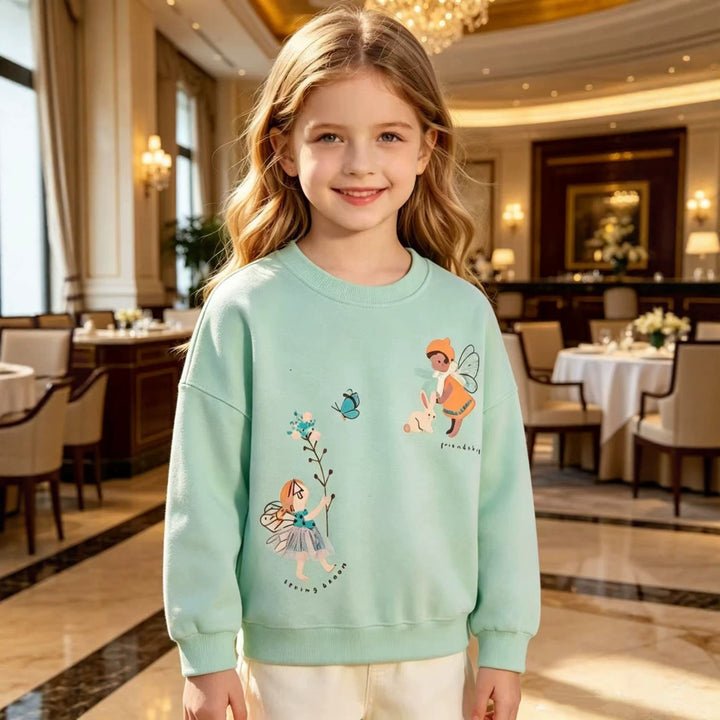 Girls sweatshirt with enchanting fairy and flower motif Mune Fashion