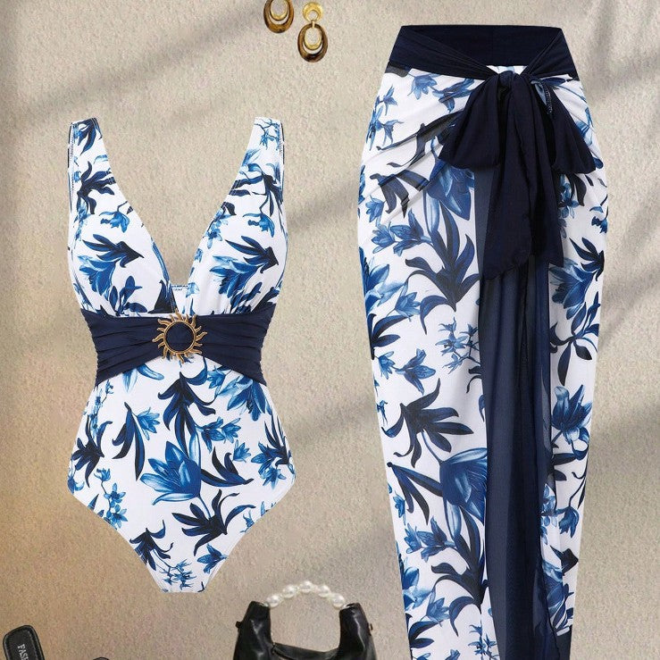 Ladies swimsuit with elegant overlay Mune Fashion