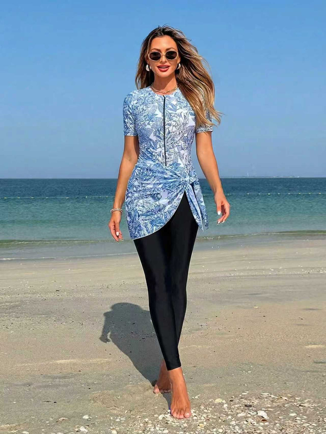 Ladies' sporty surf suit with asymmetric cut and wrap detail Mune Fashion