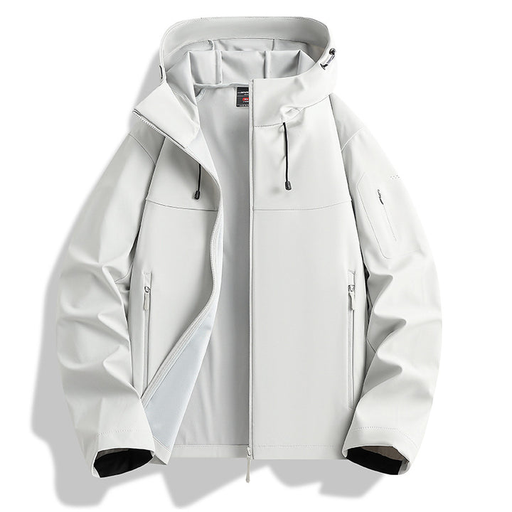 Men's Softshell Hooded Jacket with Water-Repellent Membrane and Zipper Pockets Mune Fashion