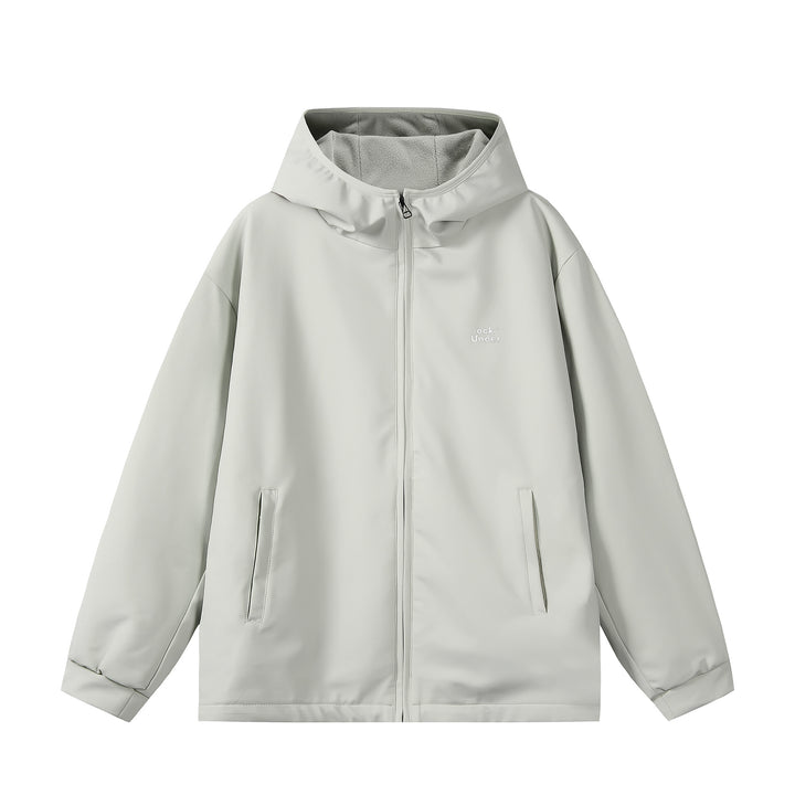 Unisex wind and rain jacket with hood, water-repellent softshell cover and warming fleece lining Mune Fashion