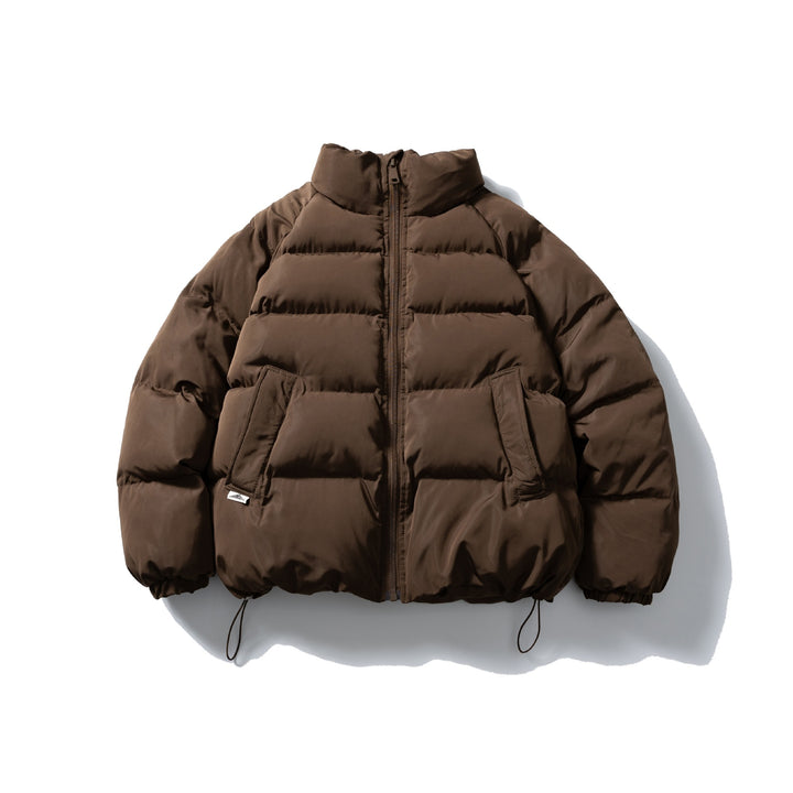 Unisex Short Cut Quilted Jacket in Boxy Cut with High Collar and Drawstring Mune Fashion