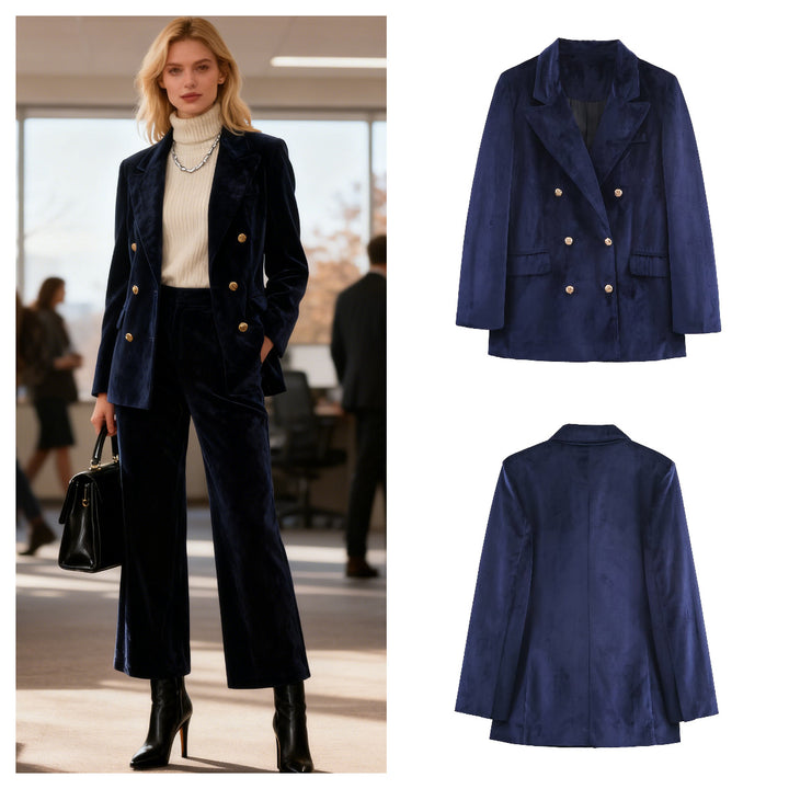 Women Wide Velvet Pants with High Waist and Wide Leg Mune Fashion