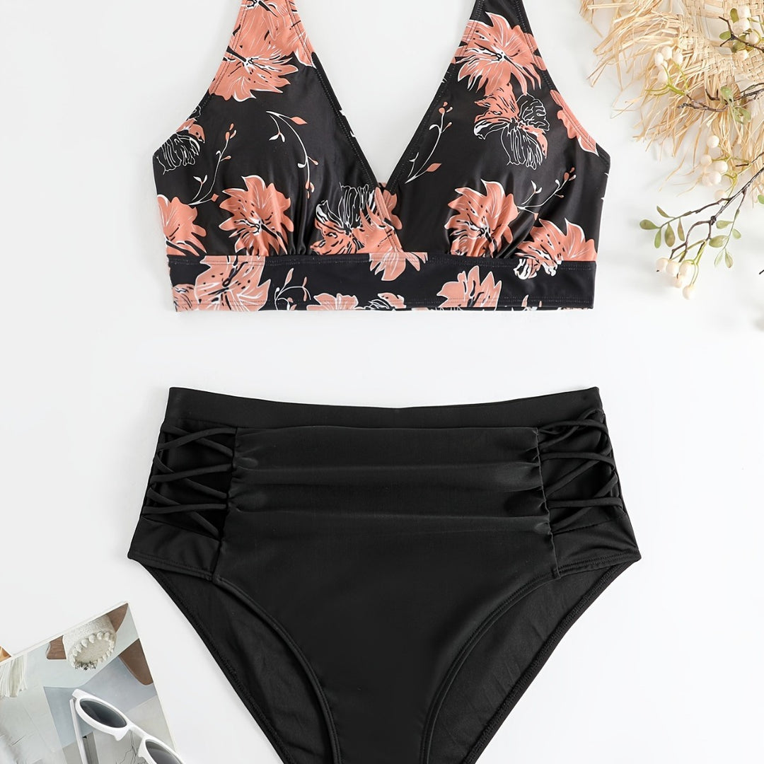 Women High-Cut Bikini with Floral Accents and Refined Details Mune Fashion