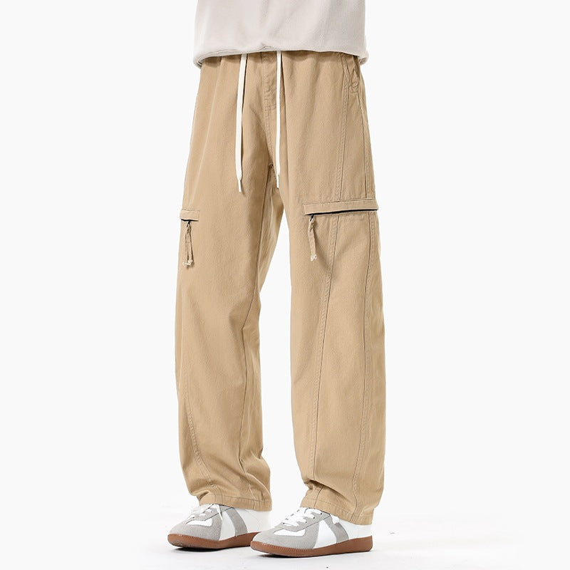 Men's Loose Cargo Jogging Pants in Baggy Cut with Drawstring & Multiple Pockets Mune Fashion