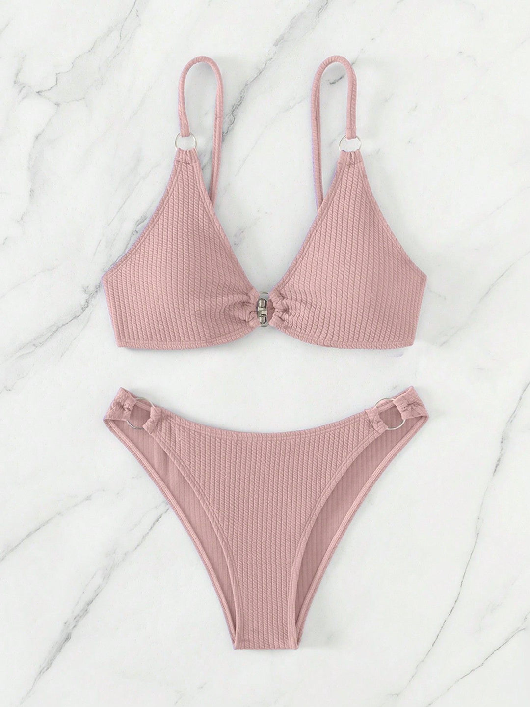Ladies triangle bikini with ring embellishments Mune Fashion