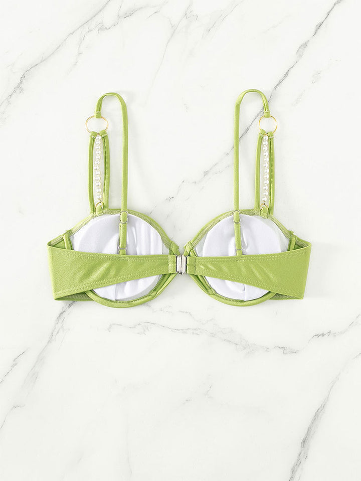 Women's bikini top with elegant pearl details Mune Fashion