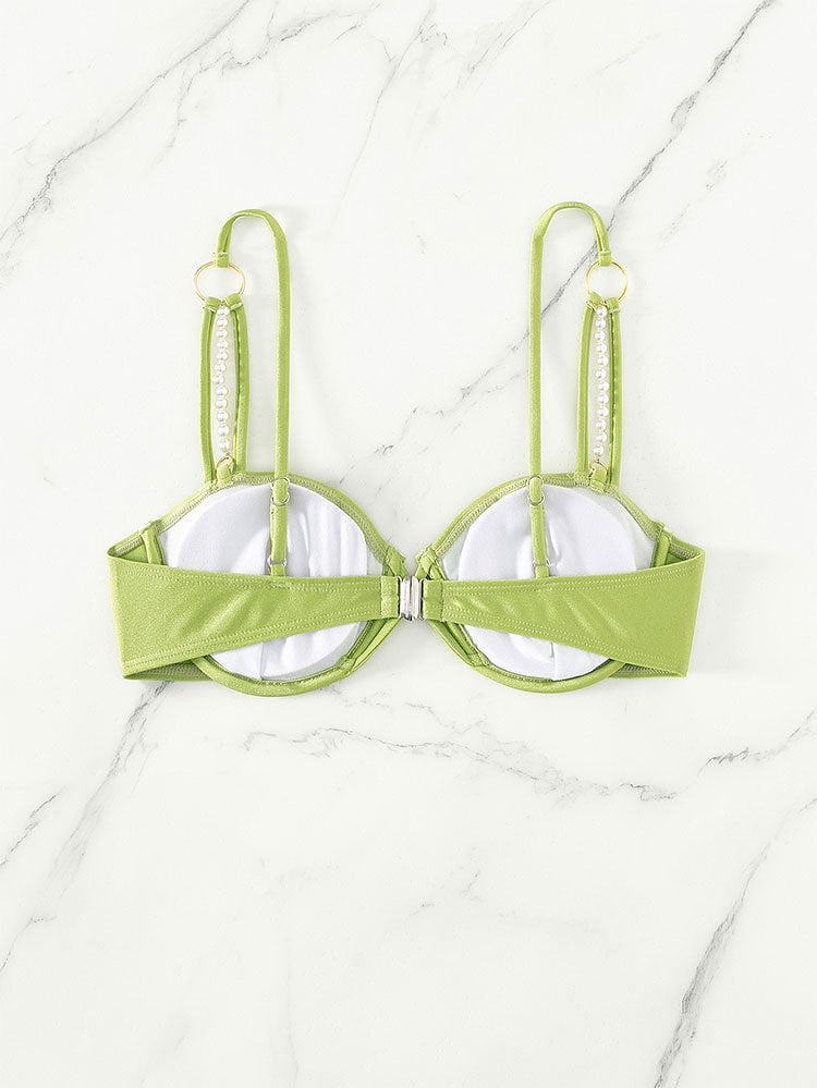 Women's bikini top with elegant pearl details Mune Fashion