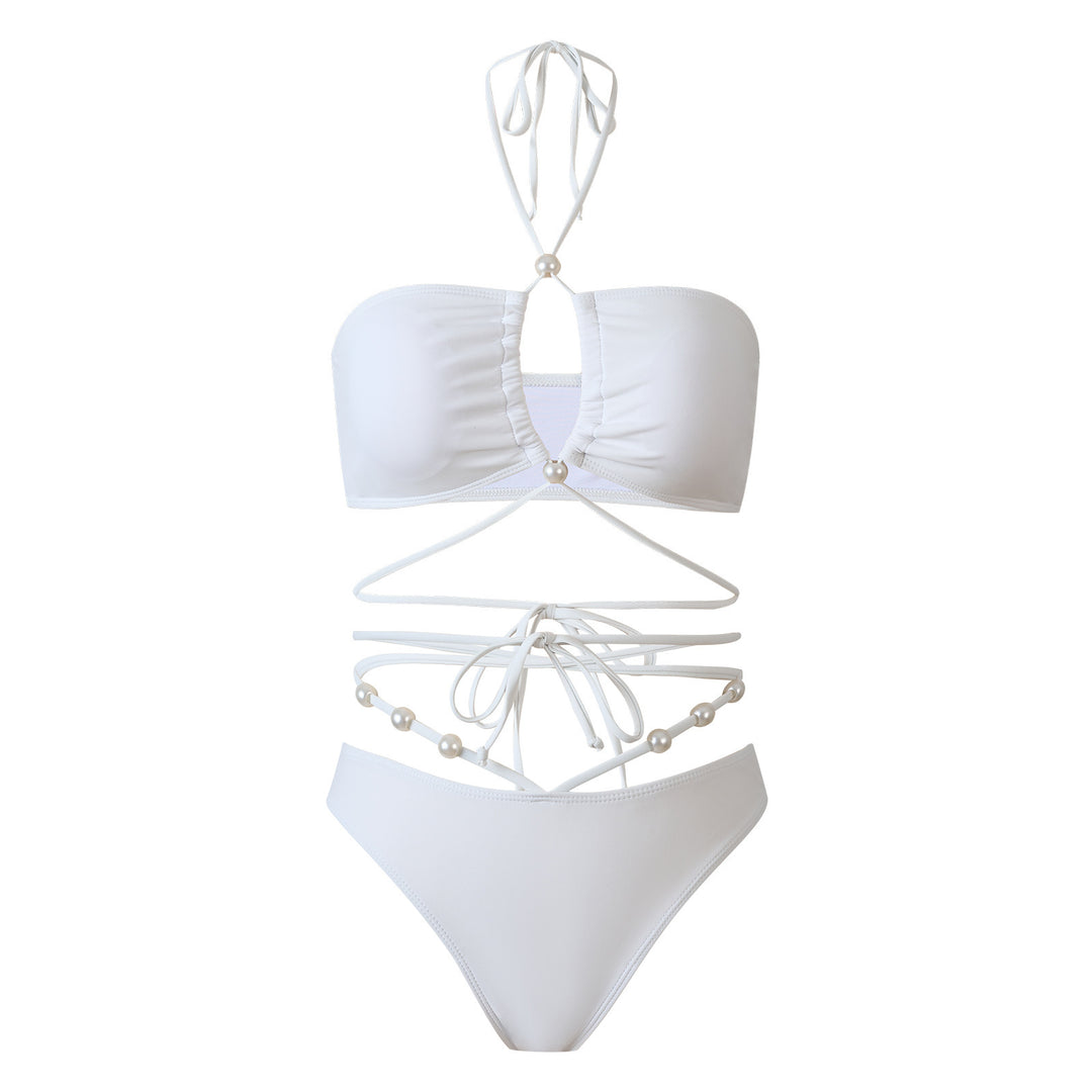 Women's bikini set with sophisticated lines and elegant pearl details Mune Fashion