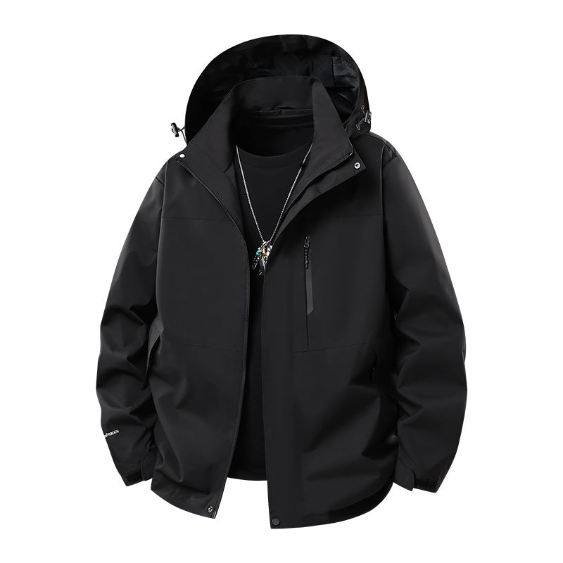 Men's Technical Softshell Rain Jacket with Taped Seams, Adjustable Hood and Water-Repellent Zippers Mune Fashion