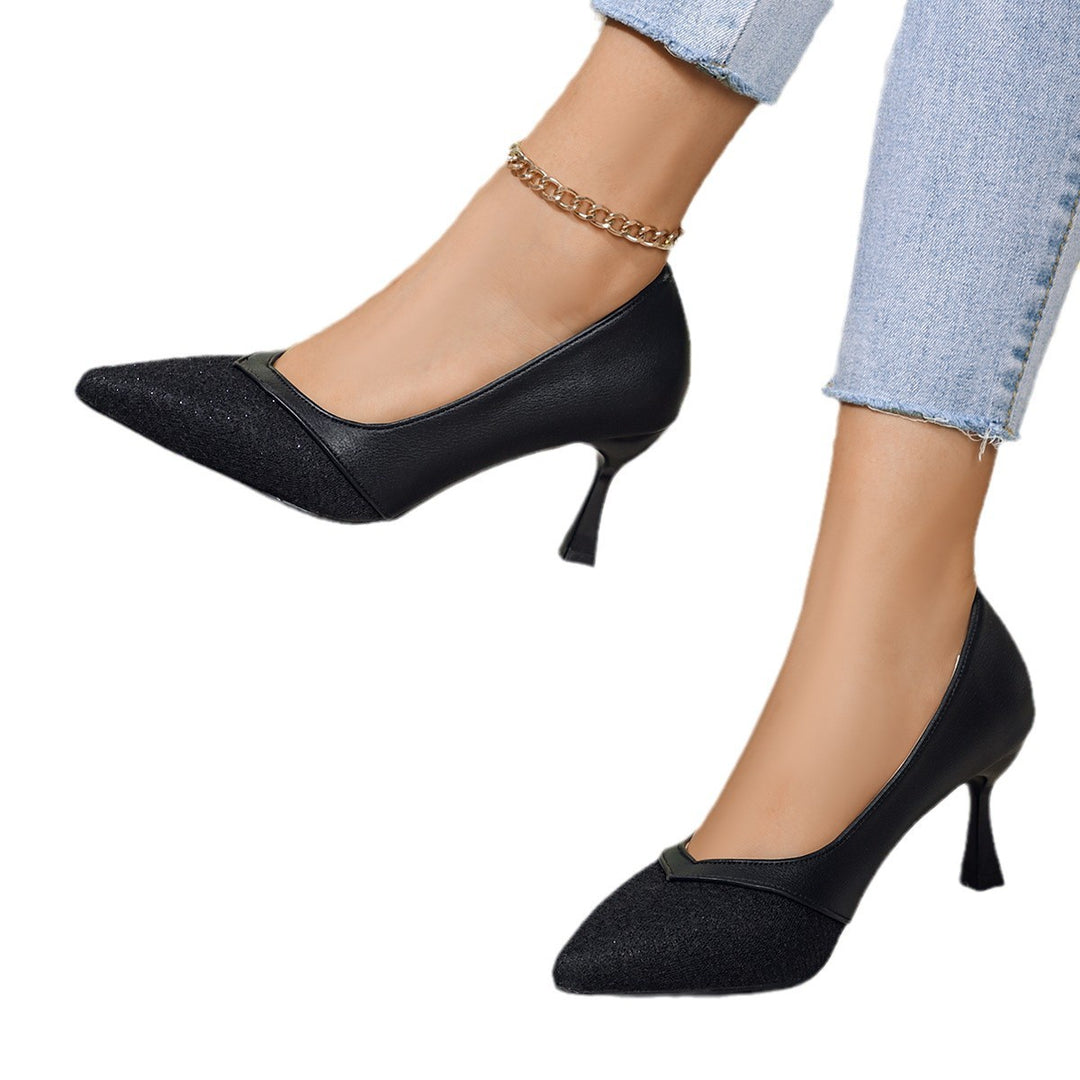 Women's pointed pumps with structured toe cap, curved stiletto heel, and cushioned comfort insole Mune Fashion