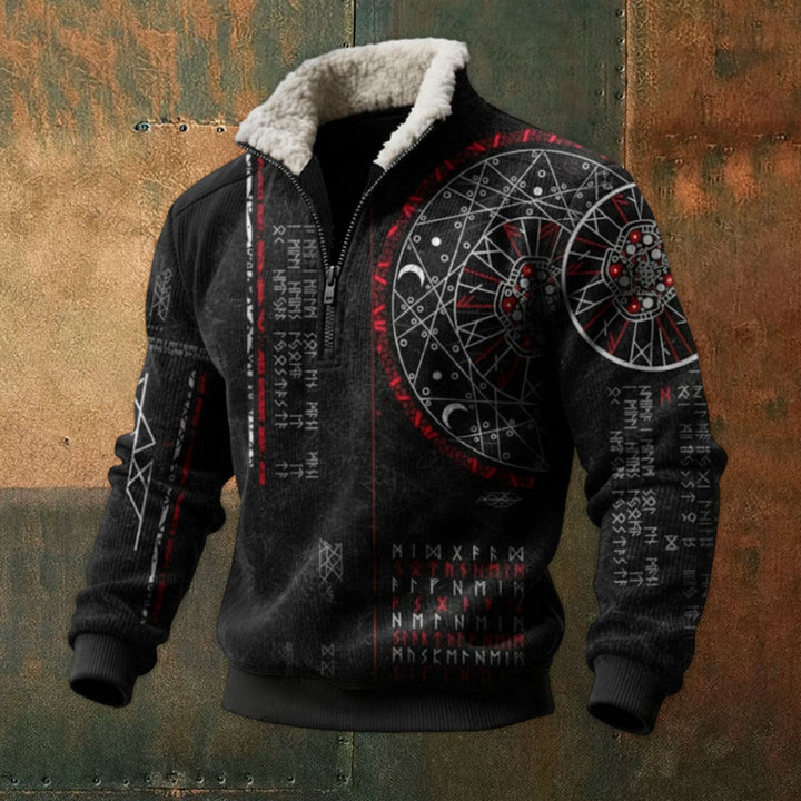 Men's Urban Fleece Pullover with Tree Motif Mune Fashion