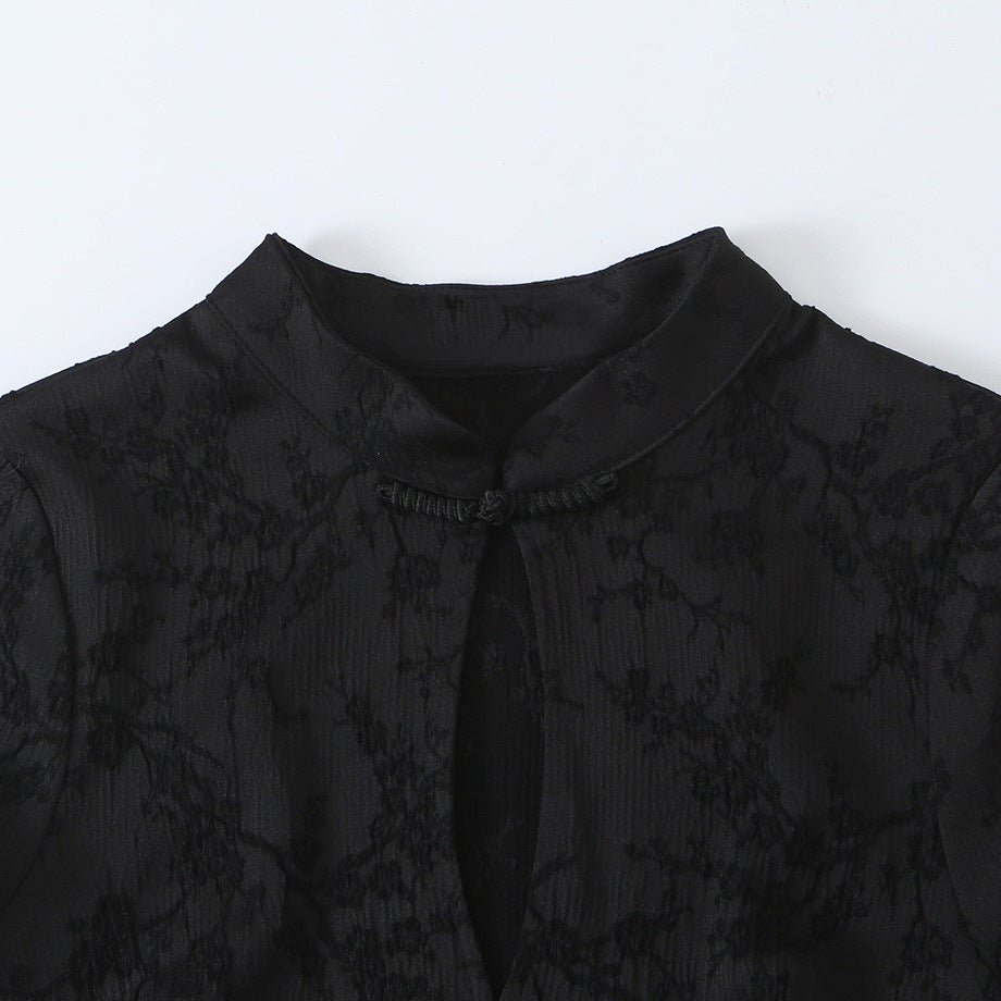 Women's Sleeveless Cheongsam-Inspired Top with Stand Collar and Decorative Button Placket Mune Fashion