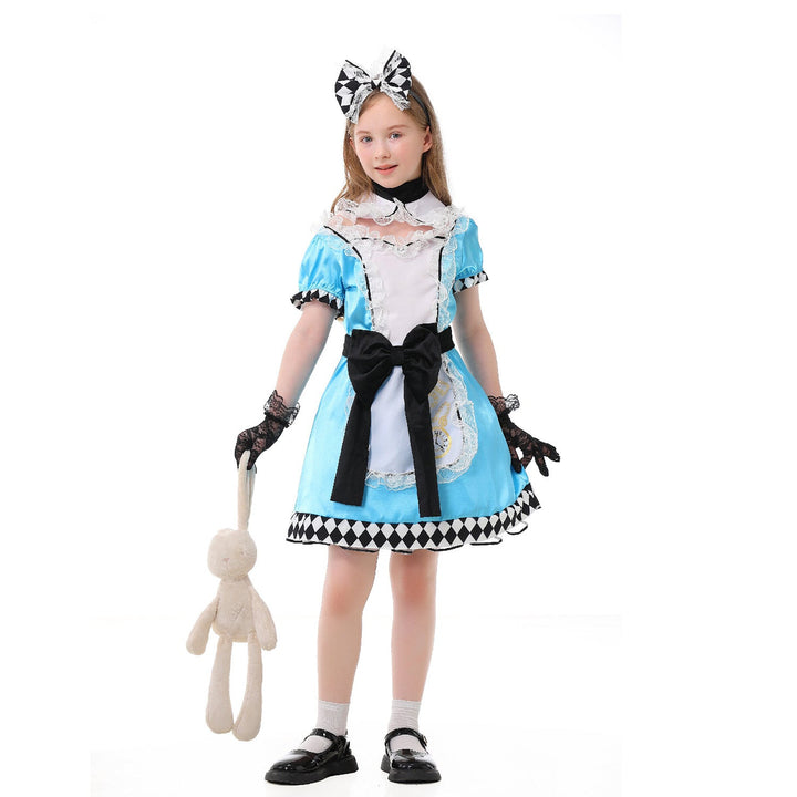Girls costume in Victorian style with elaborate lace accents Mune Fashion