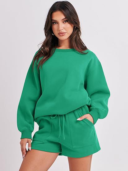 Women's Casual Sweat Set with Oversized Sweatshirt and High-Waisted Shorts Mune Fashion