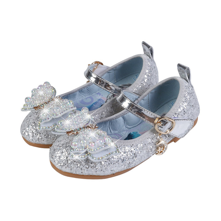 Girls Glittering Ballerinas with Bow Applications Mune Fashion