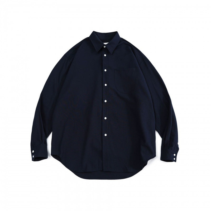 Unisex Oversize Shirt made of fine Oxford cotton fabric with chest pocket and rounded hem Mune Fashion