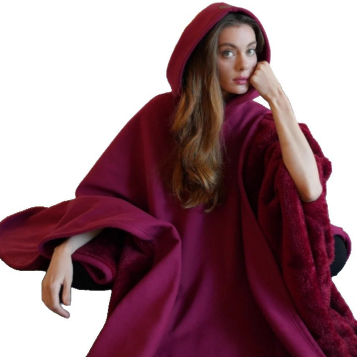 Unisex hooded poncho blanket with soft lining and generous oversized fit Mune Fashion