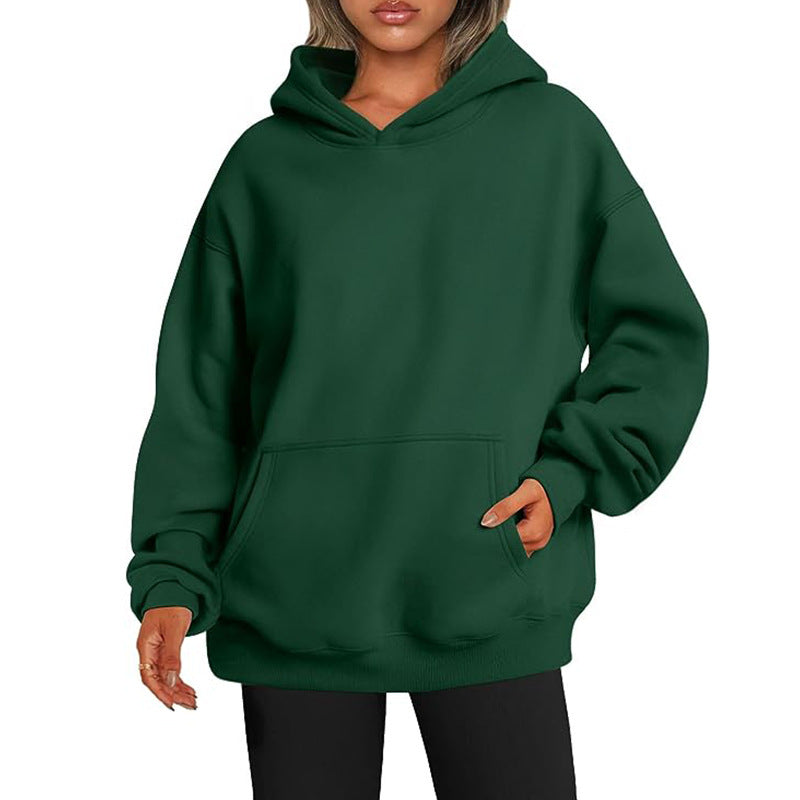 Women's oversized hoodie with extended back, fleecy interior, and kangaroo pocket Mune Fashion