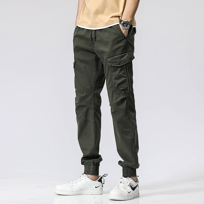 Herren Cargo-Joggerhose mit ergonomischen Kniepasse, elastischem Tunnelzugbund und großvolumigen Klappentaschen Mune Fashion