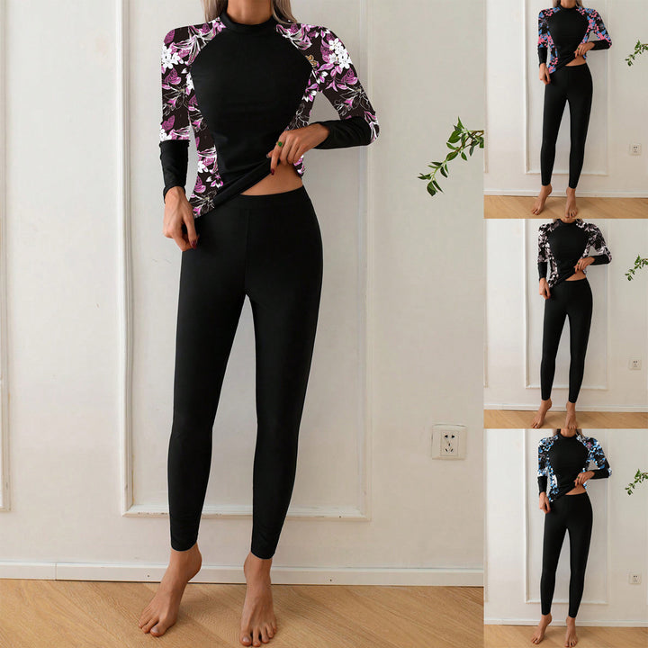 Women's Long Sleeve Rashguard with Floral Design Mune Fashion